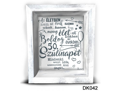 (DK042) 3D Képkeret 16,5 cm x 19,5 cm - Boldog 50. Szülinapot - 50. Szülinapi Ajándékok - Ajándék Ötletek